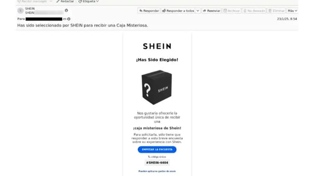 Ejemplos de este tipo de correo fraudulento