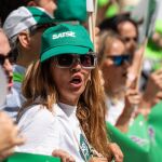 Enfermeras y fisioterapeutas durante una manifestación