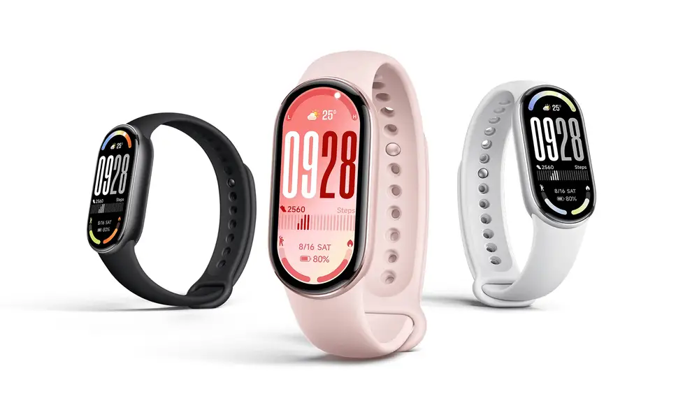 Tres de las variantes de color de la Xiaomi Smart Band 10