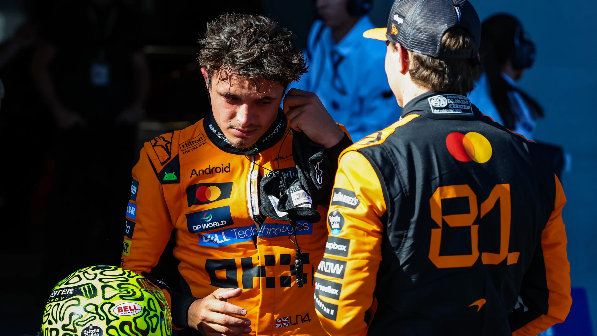 NORRIS Lando (gbr), McLaren F1 Team MCL39, PIASTRI Oscar (aus), McLaren F1 Team MCL39, portrait during the Formula 1 MSC Cruises Austrian Grand Prix 2025, 11th round of the 2025 FIA Formula One World Championship from June 27 to 29, 2025 on the Red Bull Ring, in Spielberg, Austria - Photo Florent Gooden / DPPI AFP7 28/06/2025 ONLY FOR USE IN SPAIN