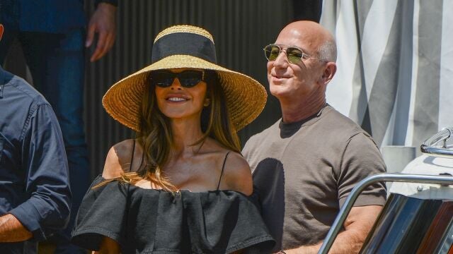 Lauren Sánchez y Jeff Bezos en Venecia.