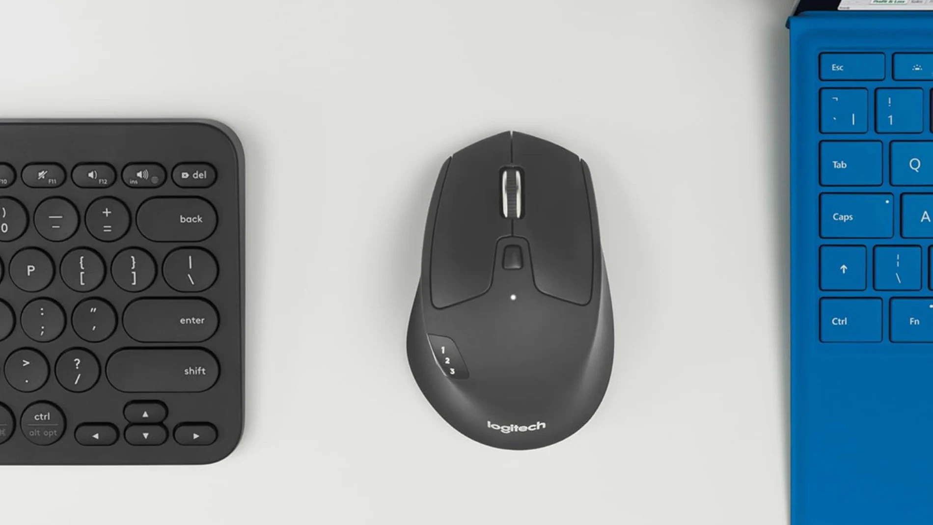 La curvatura del Logitech M720 Triathlon sigue la curvatura natural de la mano para ofrecer un apoyo perfecto de la palma