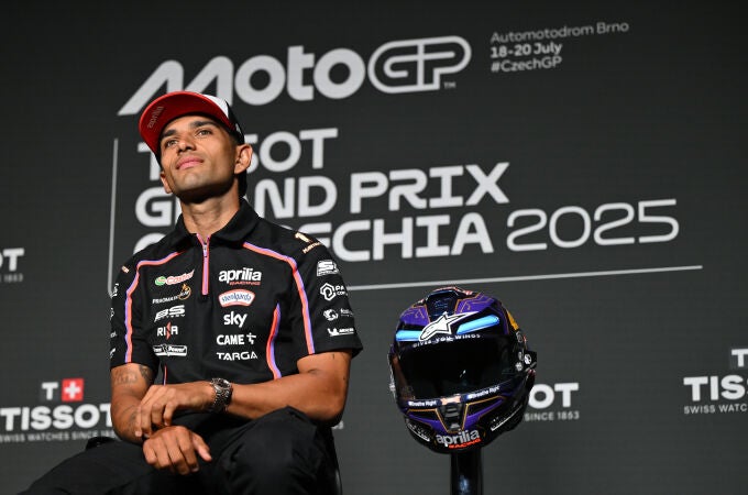 Jorge Martín, en la sala de prensa del circuito de Brno