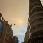 Humo y ceniza de un incendio forestal en Méntrida (Toledo) llega hasta Madrid capital