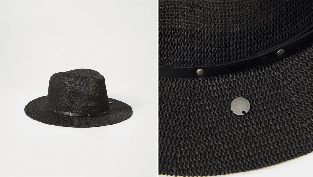 Sombrero negro tachuelas