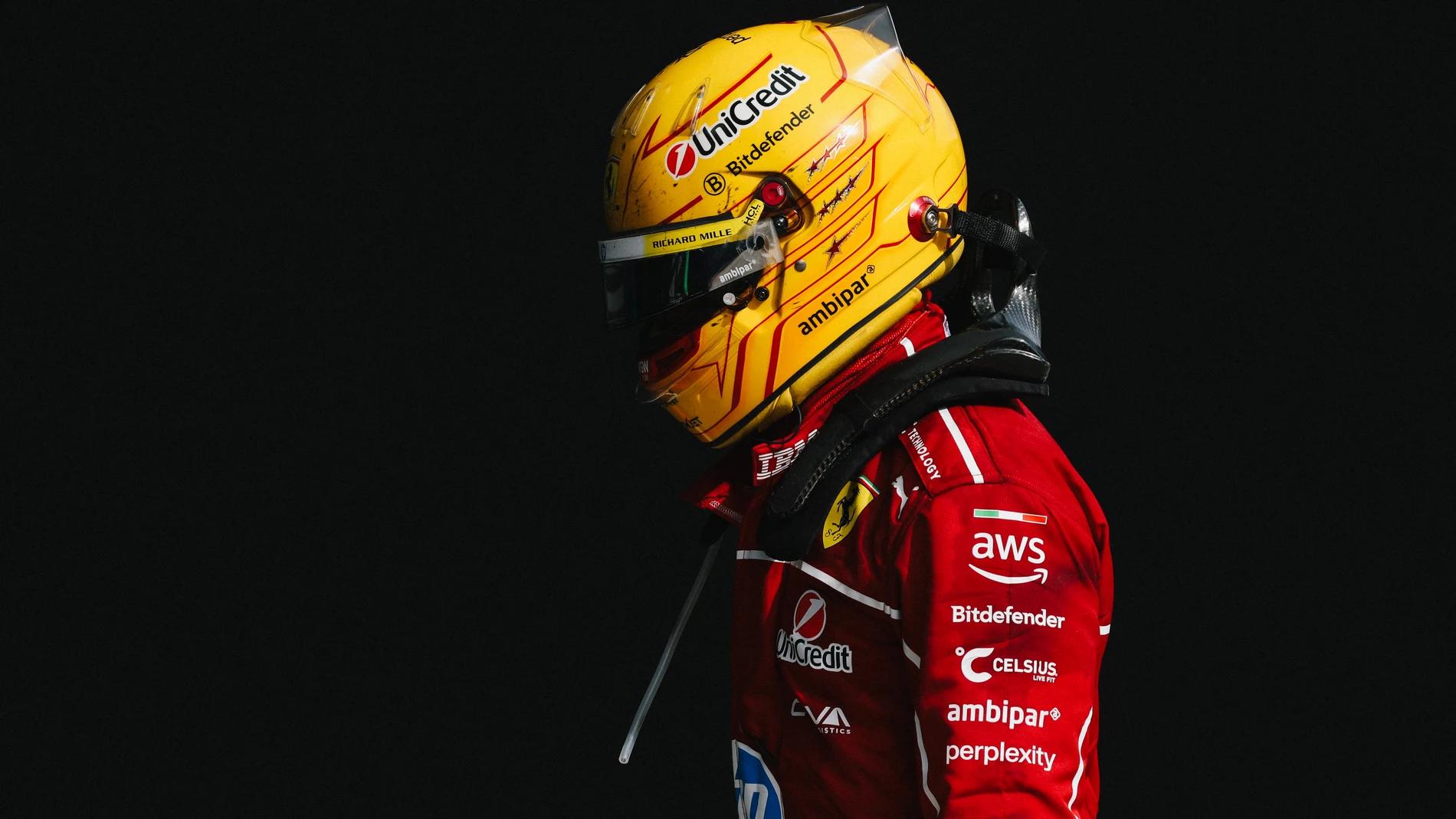 HAMILTON Lewis (gbr), Scuderia Ferrari SF-25, portrait during the 2025 Formula 1 Lenovo Hungarian Grand Prix, 14th round of the 2025 FIA Formula One World Championship from August 1 to 3, 2025 on the Hungaroring, in Mogyorod, Hungary - Photo Antonin Vincent / DPPI AFP7 03/08/2025 ONLY FOR USE IN SPAIN