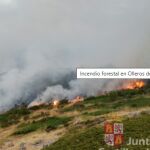 Inquietud ante un incendio forestal intencionado de Olleros de Alba (León)