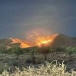 MURCIA.-Sucesos.- Arden más de 1.000 m2 de espartizal bajo en un conato de incendio forestal en Jumilla