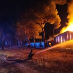 Incendio de una nave con palés en Valladolid 