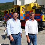 Mañueco junto a Feijóo esta mañana en León