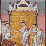 Cristo lavando los pies a los apóstoles", miniatura del Evangeliario de Otto III (siglo XI)
