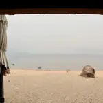 Lago de Sanabria durante el incendio