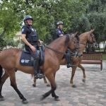 Agentes de Policía Local de Murcia a caballo