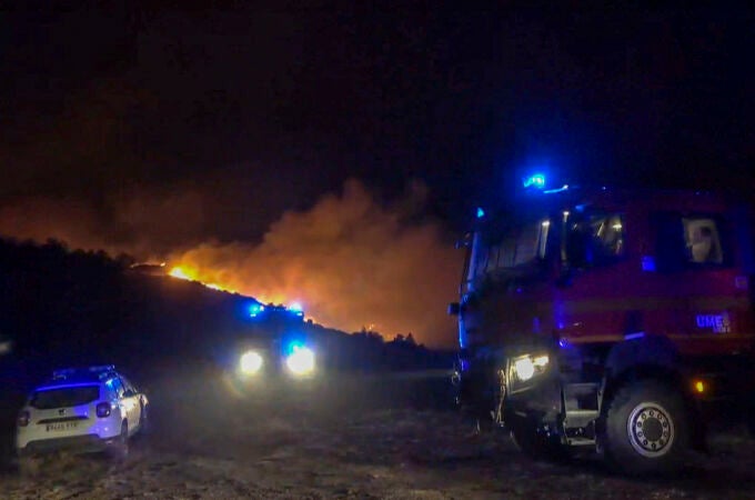 Trabajos de extinción del incendio de Jarilla (Cáceres)