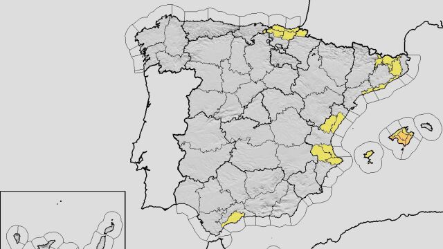 Mapa previsión de la Aemet