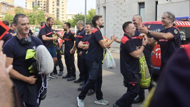 Regresa el primer contingente de Bomberos desplazados a los incendios de León por el Ayuntamiento de Valencia 