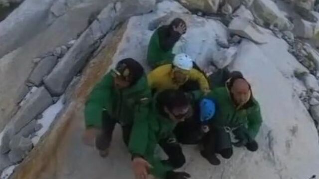 Rescate a cuatro montañeros en el glaciar Aneto (Huesca)
