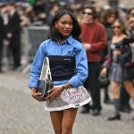 Celebrity en la Semana de la Moda de París.