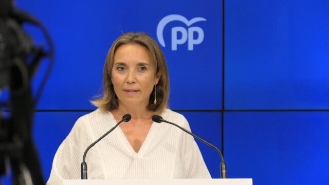 Cuca Gamarra, vicesecretaria de Regeneración Institucional del PP, este sábado en Logroño.