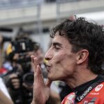 Marc Márquez celebra su triunfo este domingo en Hungría