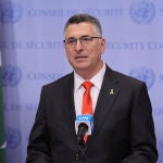 Israels Foreign Minister Gideon Saar Holds Press Briefing Ahead Of UN Security Council Meeting
