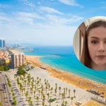 Una lituana en una playa de Barcelona