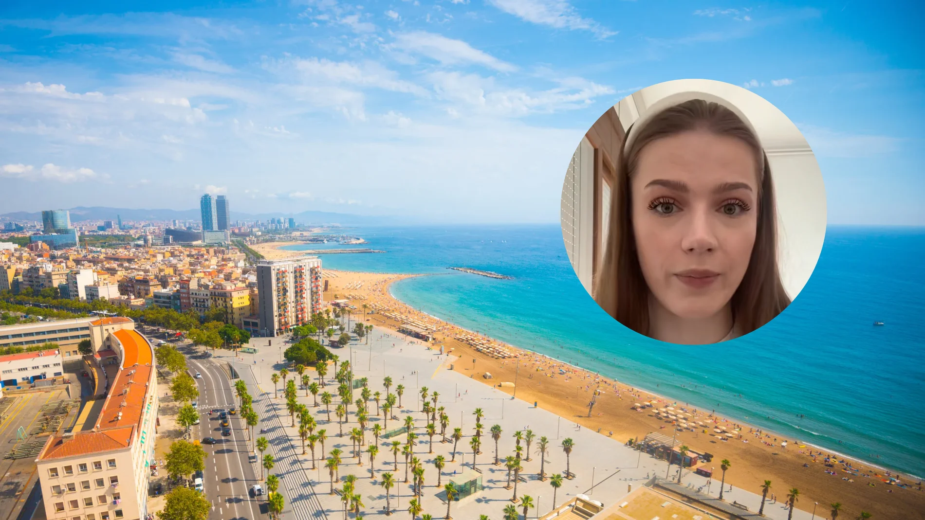 Una lituana en una playa de Barcelona