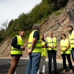 Rueda, hoy, durante la visita a las obras de obras de mejora de la LU-651