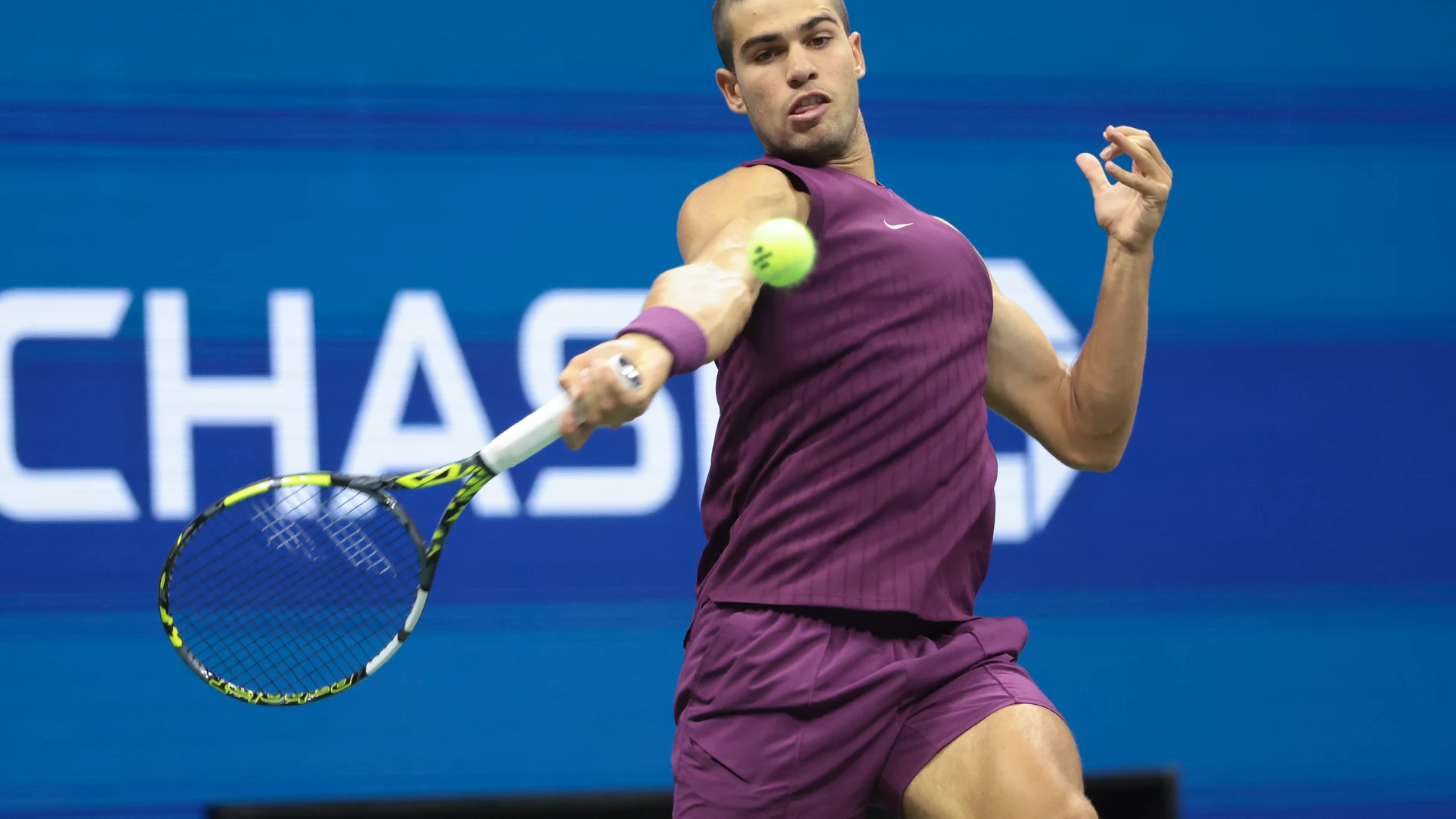 Carlos Alcaraz of Spain during day 4 of the 2025 US Open Tennis Championships, Grand Slam tennis tournament on August 27, 2025 at USTA Billie Jean King National Tennis Center in Flushing Meadows, Queens, New York, United States - Photo Jean Catuffe / DPPI AFP7 27/08/2025 ONLY FOR USE IN SPAIN