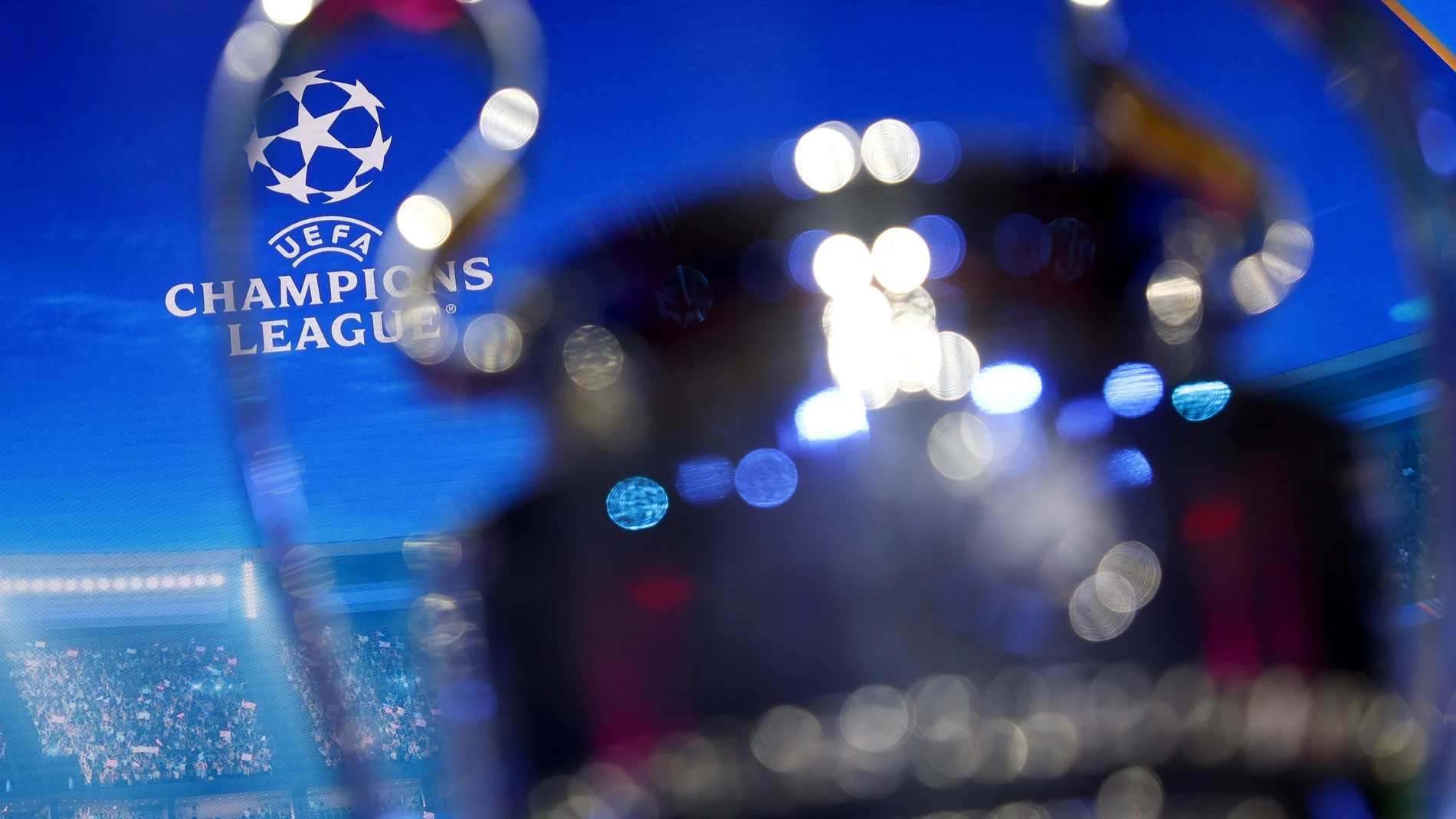 Monaco (Monaco), 28/08/2025.- The stage is set for the UEFA Champions League league phase draw at the Grimaldi Forum in Monaco, 28 August 2025. (Liga de Campeones) EFE/EPA/MOHAMMED BADRA