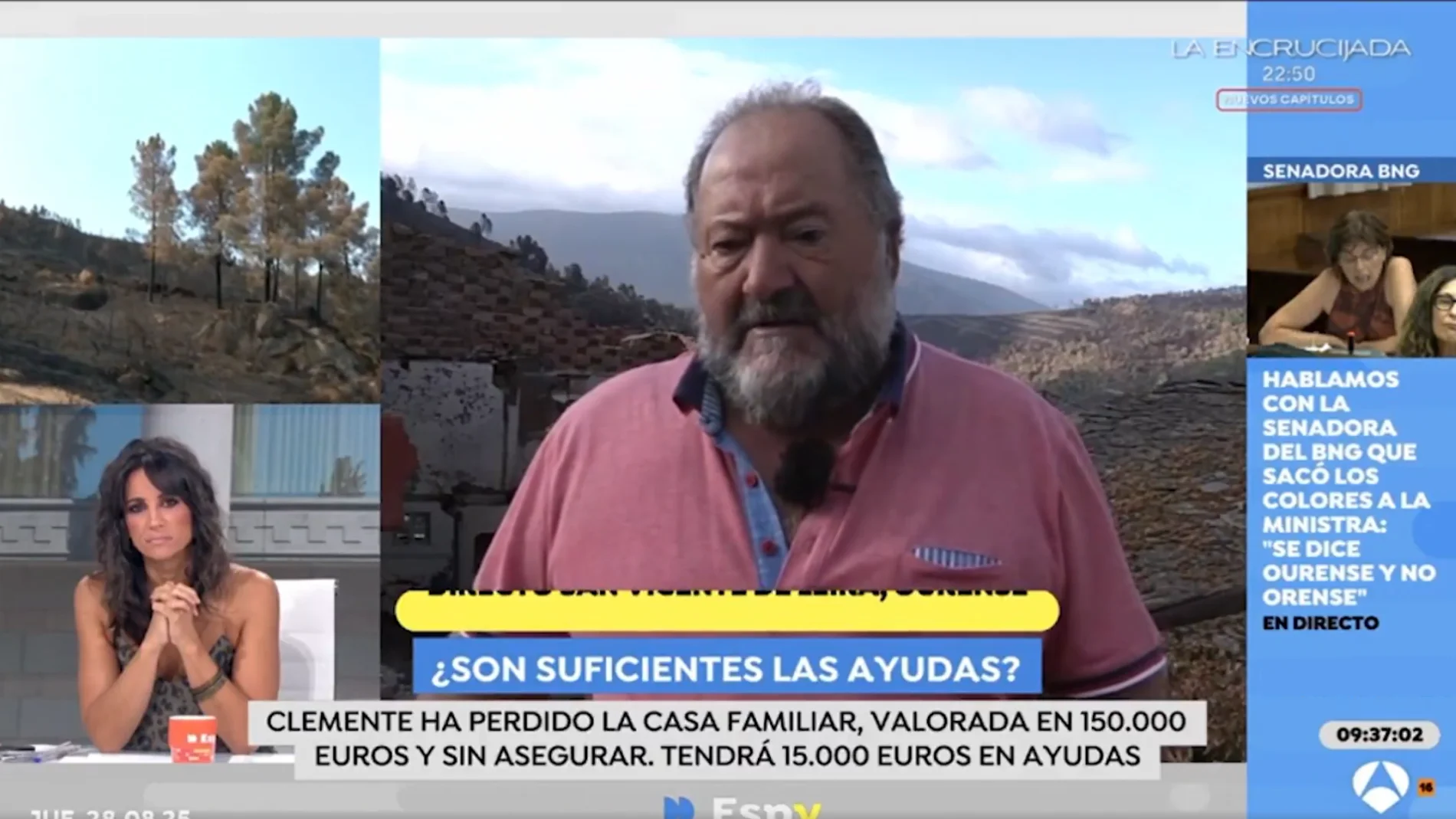 Clemente, víctima de los incendios en Ourense: “Desde que gobernaba Franco no se ha hecho un cortafuegos”