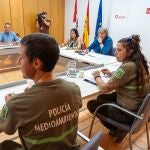 El secretario general del PSOE de Castilla y León, Carlos Martínez, se reúne con organizaciones sindicales de bomberos forestales de Castilla y León