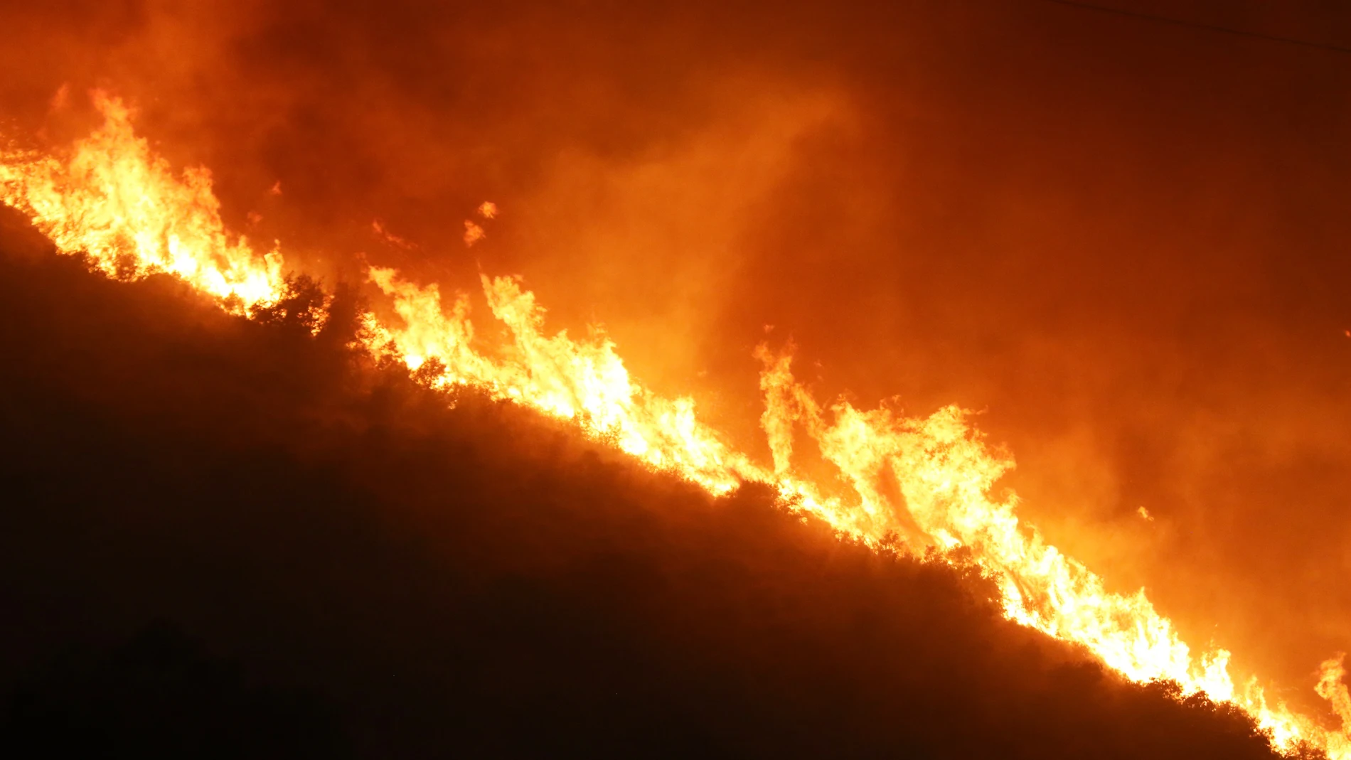 Incendio forestal declarado recientemente en el área metropolitana de Granada