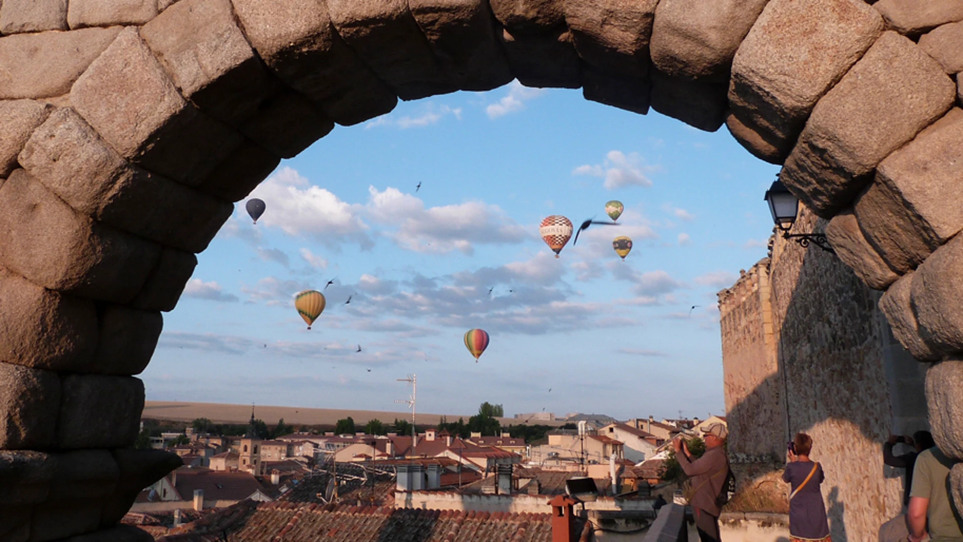 Panorámica desde el Acueduto del Festival de Globos de Segovia