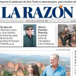 Portada de La Razón del jueves 28 de agosto de 2025