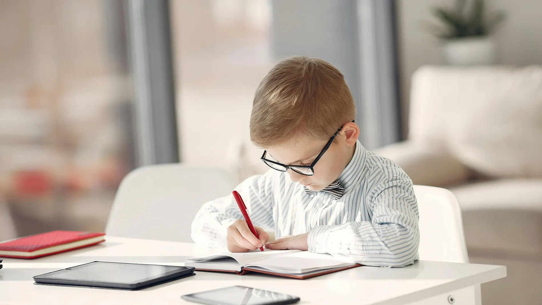 Niño estudiando