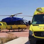 Helicóptero y ambulancia del Sescam