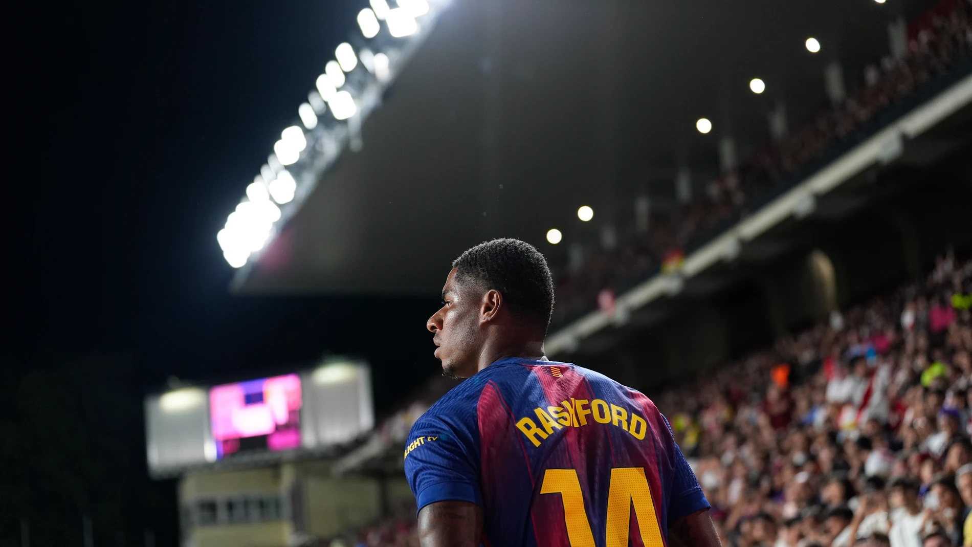 Marcus Rashford of FC Barcelona looks on during the Spanish League, LaLiga EA Sports, football match played between Rayo Vallecano and FC Barcelona at Estadio de Vallecas on August 31, 2025, in Madrid, Spain. AFP7 31/08/2025 ONLY FOR USE IN SPAIN