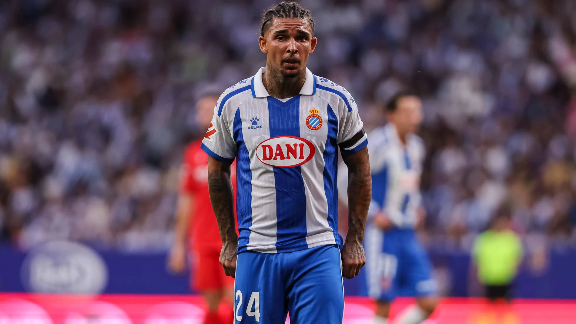 Tyrhys Dolan of RCD Espanyol looks on during the Spanish league, La Liga EA Sports, football match played between RCD Espanyol and CA Osasuna at RCDE Stadium on August 31, 2025 in Cornella, Barcelona, Spain.AFP7 31/08/2025 ONLY FOR USE IN SPAIN