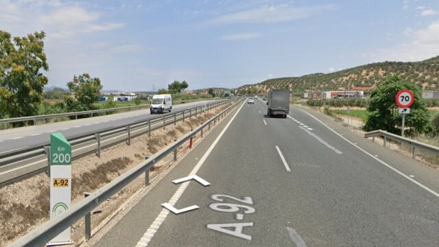 Imagen del 112 del punto kilométrico 200 de la autovía A-92, donde se ha producido el accidente
