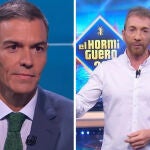 Pedro Sánchez durante su entrevista en RTVE y Pablo Motos en el estreno de temporada de ‘El Hormiguero’ en Antena 3