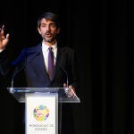 El ministro de Cultura, Ernest Urtasun y el subdirector general de Cultura de la UNESCO, Ernesto Ottone presentan Mondiacult 2025