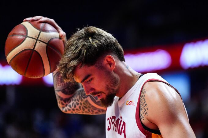 Juancho, durante el partido ante Grecia