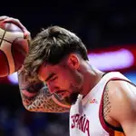 Juancho, durante el partido ante Grecia