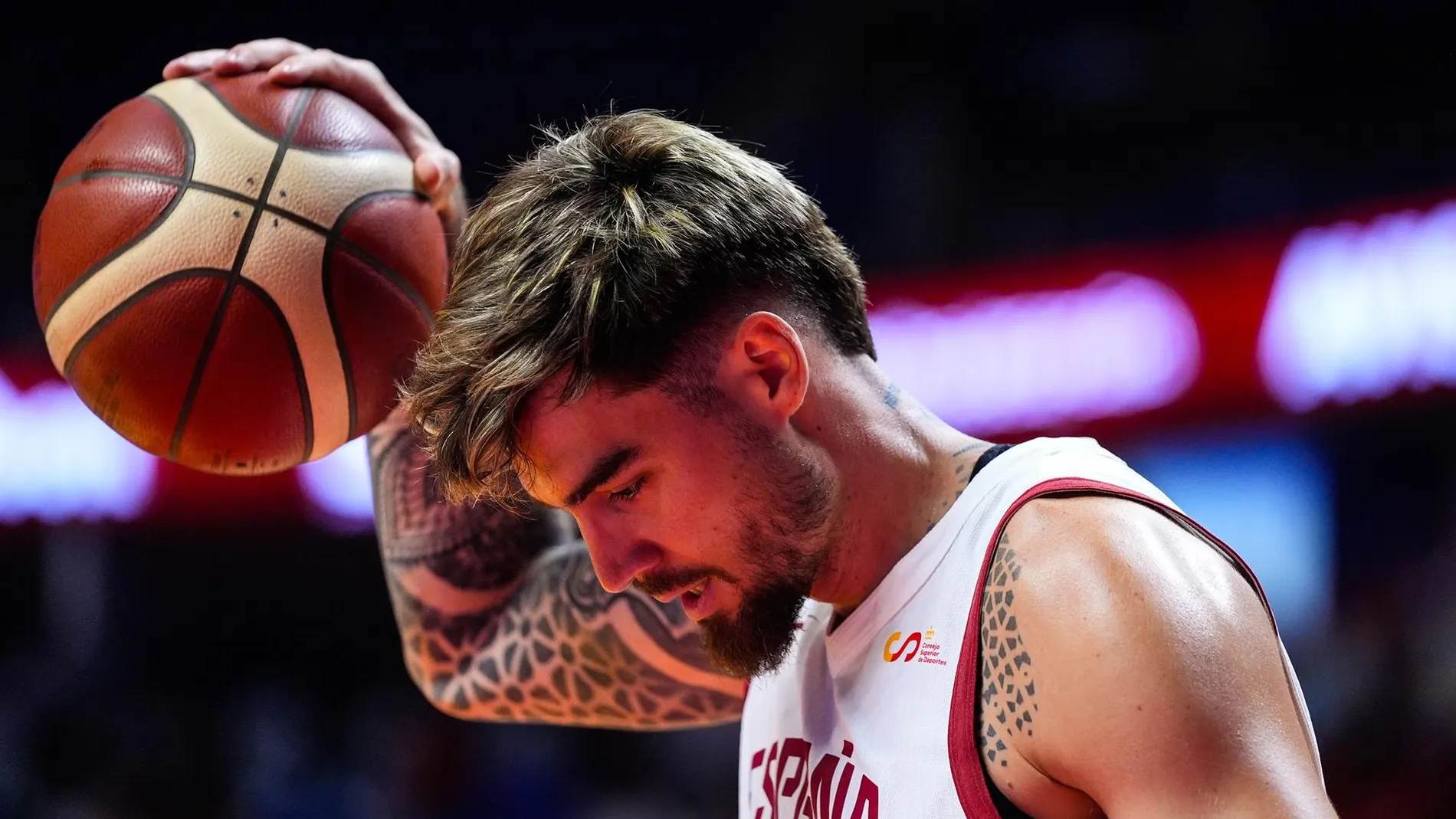 Juancho, durante el partido ante Grecia