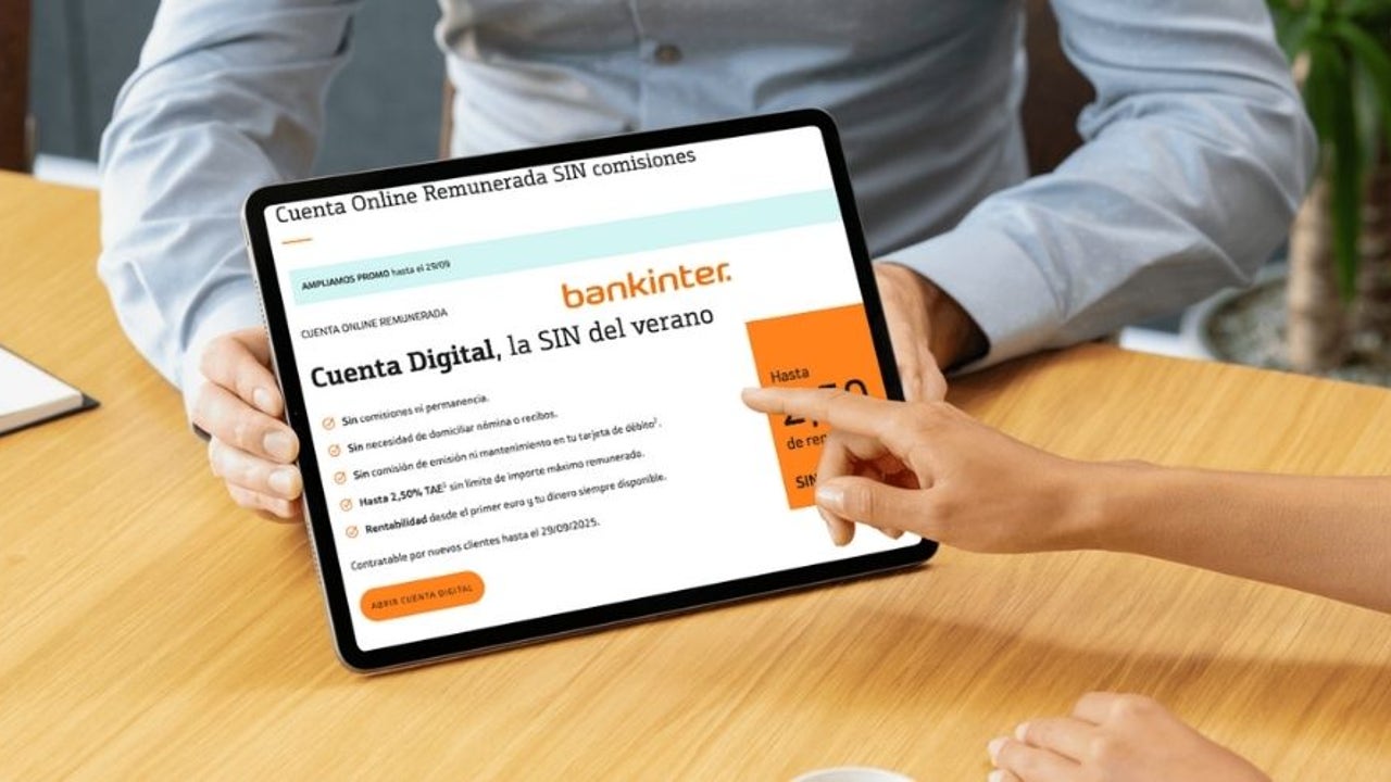 ¿Dónde meter el dinero en 2025? Bankinter ofrece hasta un 2,5% TAE en su cuenta digital