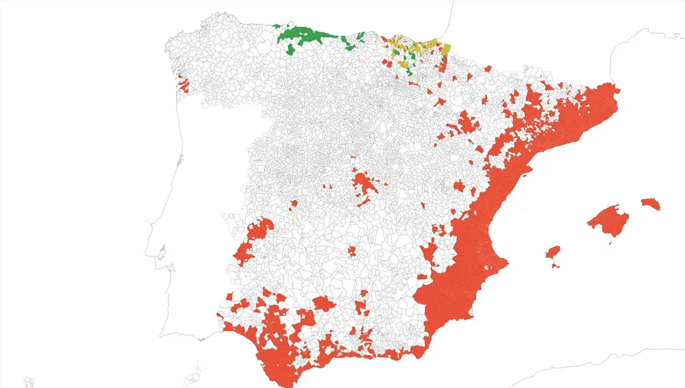 Mapa de la presencia de mosquito invasor en España