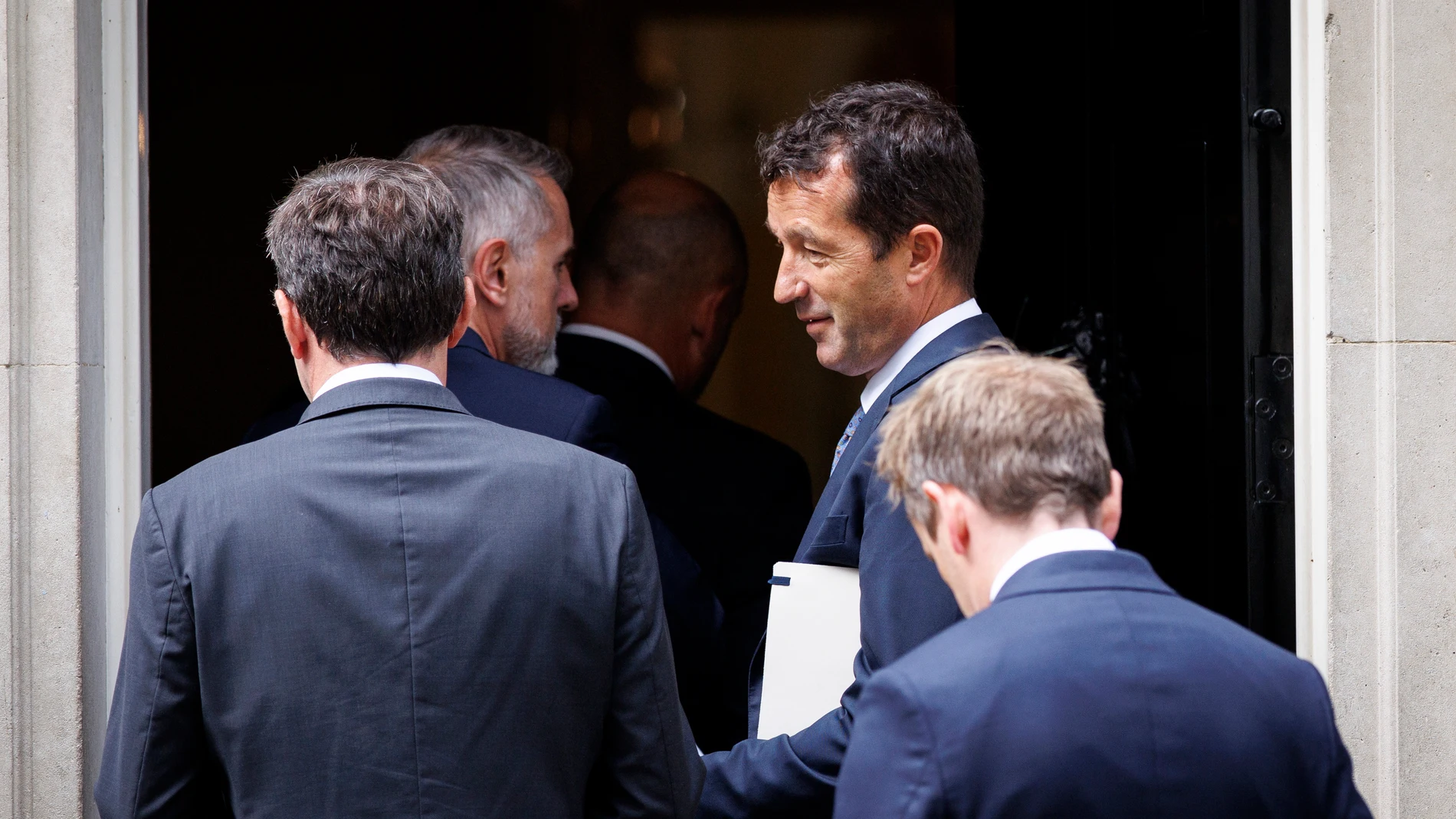 Ángel Escribano, a su llegada a Downing Street