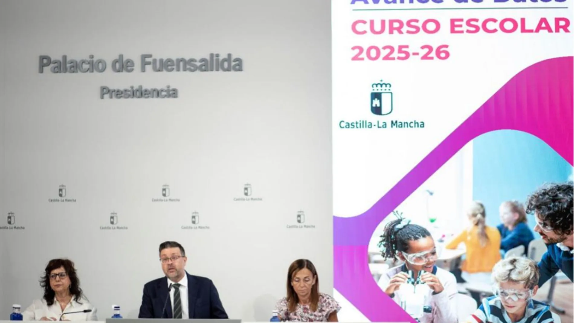 El consejero de Educación, Cultura y Deportes, Amador Pastor, ofrece una rueda de prensa para informar de los detalles del inicio del curso escolar 2025-2026.