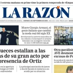 Portada de LA RAZÓN del viernes 5 de septiembre de 2025